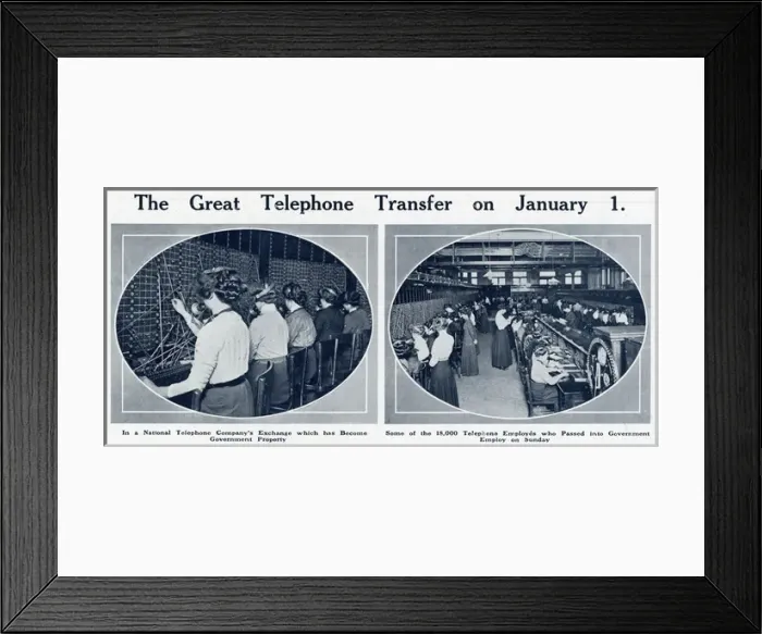 Framed Print : National telephone exchange 1 January 1912 Framed Print : National telephone exchange 1 January 1912
