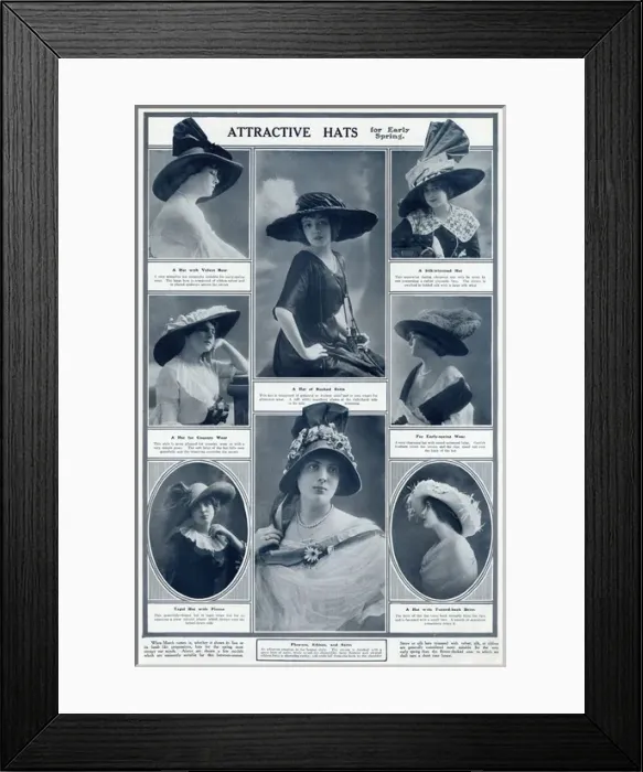 Framed Print : Early spring attractive hats 1912 Framed Print : Early spring attractive hats 1912
