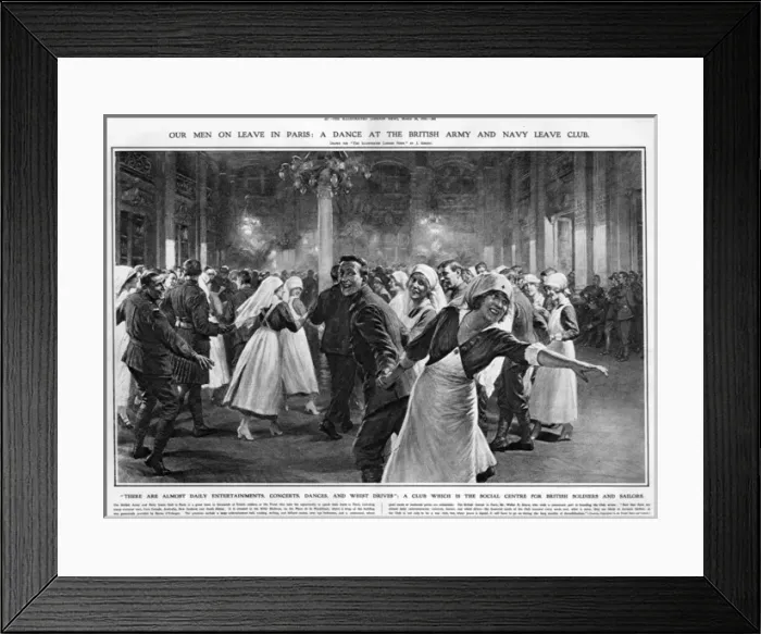 Framed Print : On leave in Paris, dance at the British Army & Navy Club