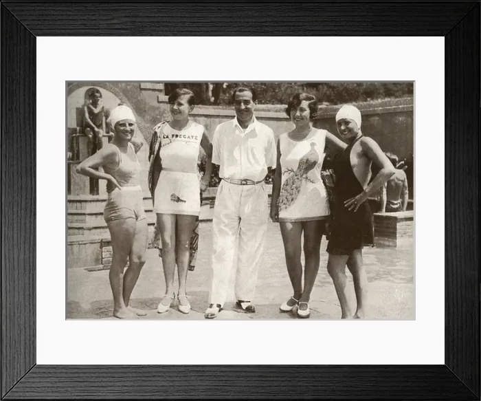 Framed Print : Max Dearly with bathing costume winners, French Riviera Framed Print : Max Dearly with bathing costume winners, French Riviera