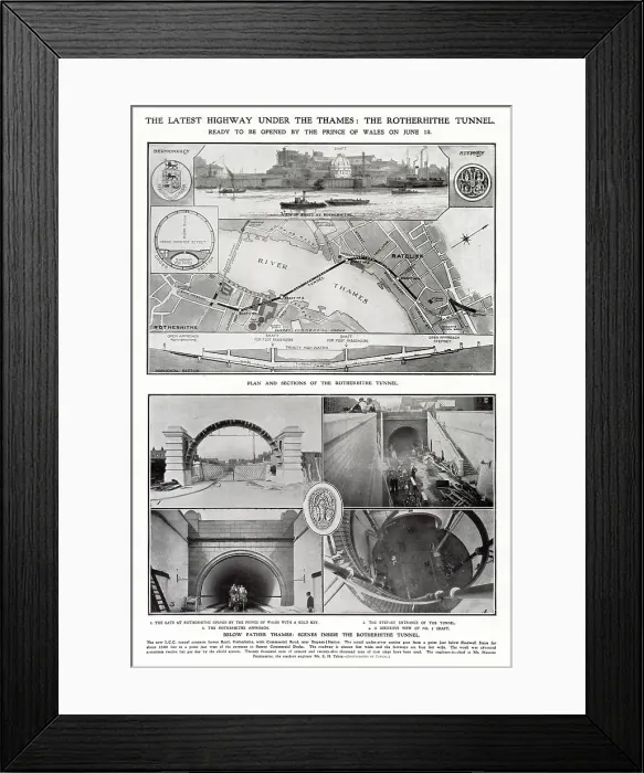 Framed Print : Rotherhithe Road Tunnel, London 1908