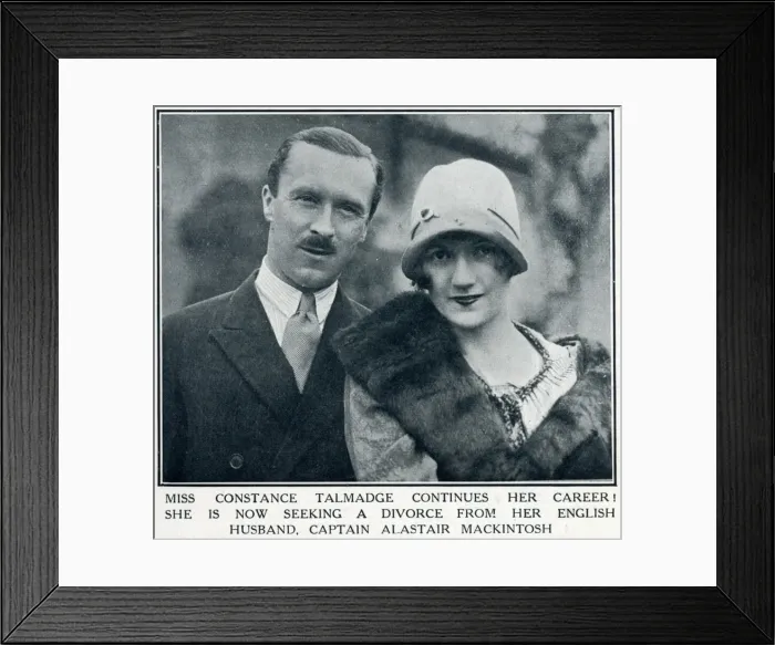 Framed Print : Constance Talmadge and Captain Alastair Mackintosh, 1926 Framed Print : Constance Talmadge and Captain Alastair Mackintosh, 1926