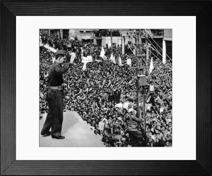 Framed Print : General Kassem, Prime Minister of Iraq addressing the crowds Framed Print : General Kassem, Prime Minister of Iraq addressing the crowds