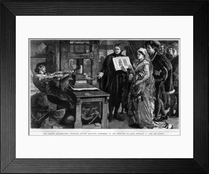 Framed Print : William Caxton showing printing to Edward IV Framed Print : William Caxton showing printing to Edward IV