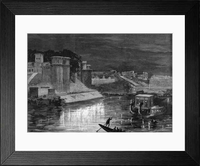Framed Print : Royal visit to India: illuminations at Benares 1876 Framed Print : Royal visit to India: illuminations at Benares 1876