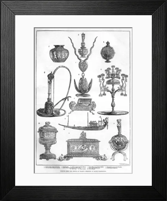 Framed Print : A selection of the Princes gifts, 1876 Framed Print : A selection of the Princes gifts, 1876