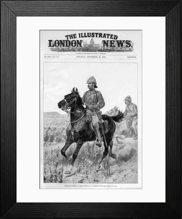 Framed Print : Lt. -Gen. Sir George White, V. C. on horseback Framed Print : Lt. -Gen. Sir George White, V. C. on horseback