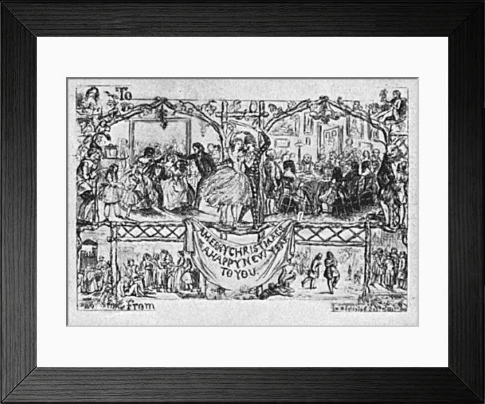 Framed Print : First Christmas card designed by W. N. Egley Framed Print : First Christmas card designed by W. N. Egley