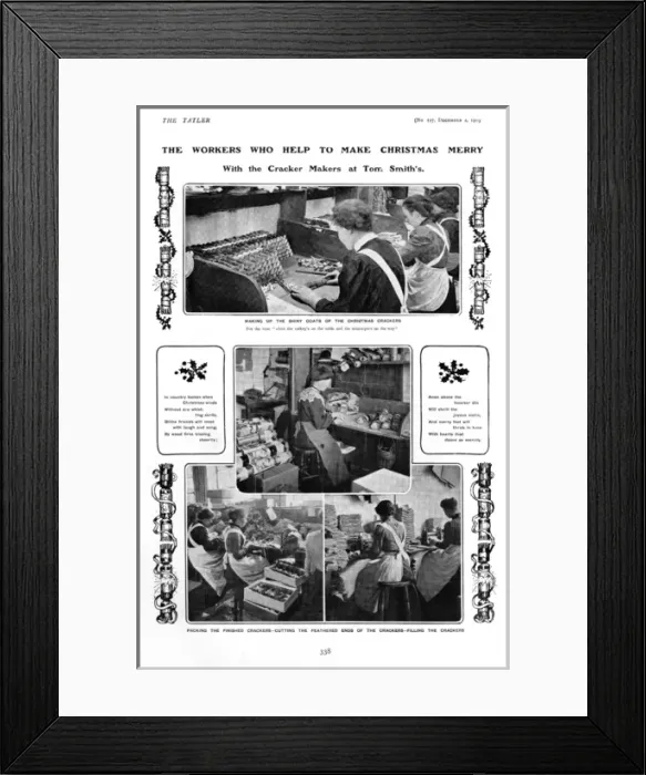 Framed Print : Making Christmas Crackers at Tom Smith s Framed Print : Making Christmas Crackers at Tom Smith s