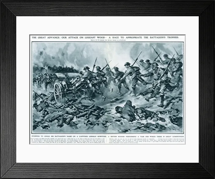 Framed Print : Attack on Logeast Wood, appropriate the battalions trophies Framed Print : Attack on Logeast Wood, appropriate the battalions trophies
