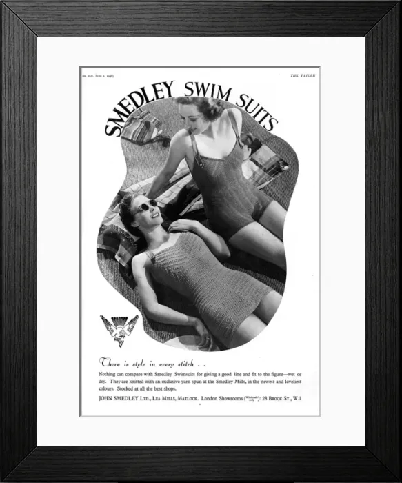 Framed Print : John Smedley knitted swimsuits Framed Print : John Smedley knitted swimsuits