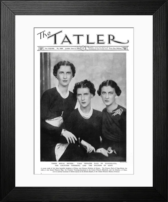 Framed Print : Tatler cover- Duchess of Kent and her sisters Framed Print : Tatler cover- Duchess of Kent and her sisters