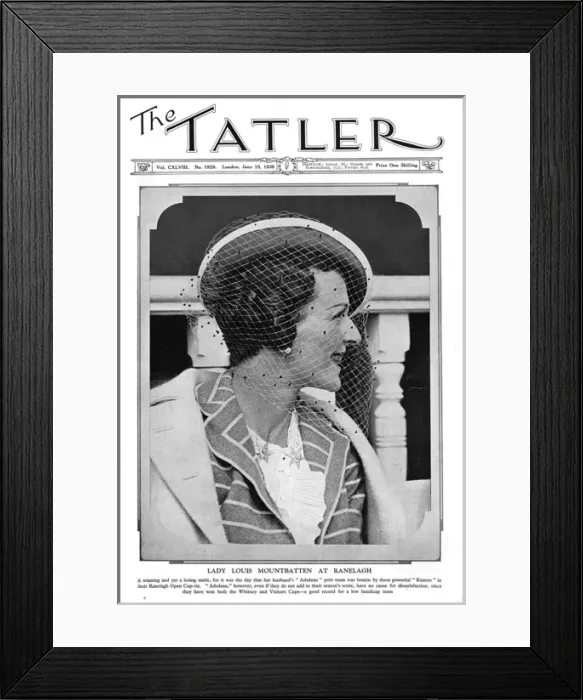 Framed Print : Tatler cover- Lady Louis Mountbatten at Ranelagh