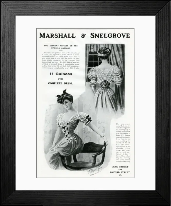 Framed Print : Advert for Marshall & Snelgrove womens clothing 1906 Framed Print : Advert for Marshall & Snelgrove womens clothing 1906