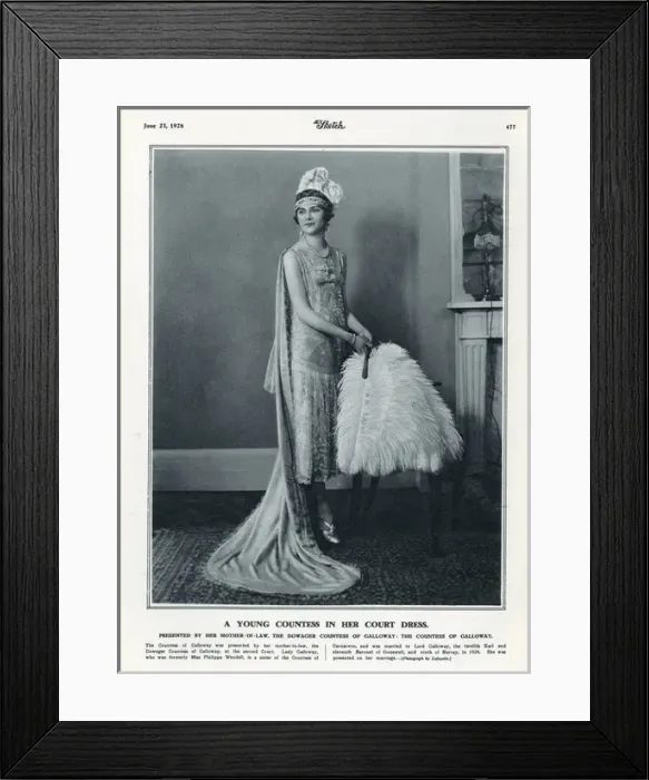 Framed Print : The Countess of Galloway in court dress