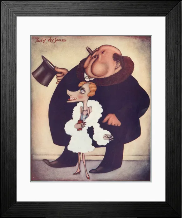 Framed Print : Lord and Lady Castlerosse in caricature by Tony Wysard Framed Print : Lord and Lady Castlerosse in caricature by Tony Wysard