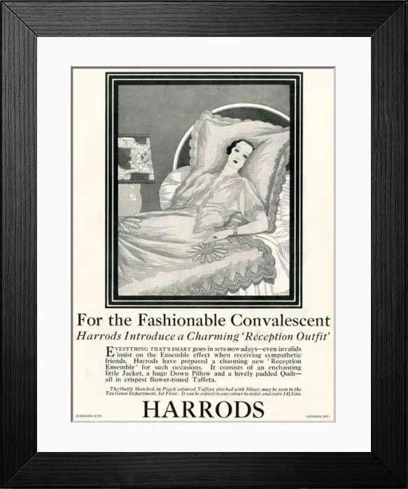 Framed Print : For the Fashionable Convalescent - Harrods advertisement