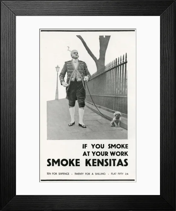 Framed Print : Kensitas advertisement, 1929 Framed Print : Kensitas advertisement, 1929
