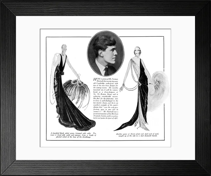 Framed Print : Norman Hartnell and dress designs, 1924 Framed Print : Norman Hartnell and dress designs, 1924