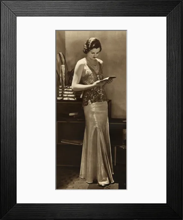 Framed Print : Lady Bridget Poulett wearing Norman Hartnell Framed Print : Lady Bridget Poulett wearing Norman Hartnell