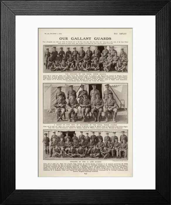 Framed Print : Our Gallant Guards featured in The Tatler, December 1914