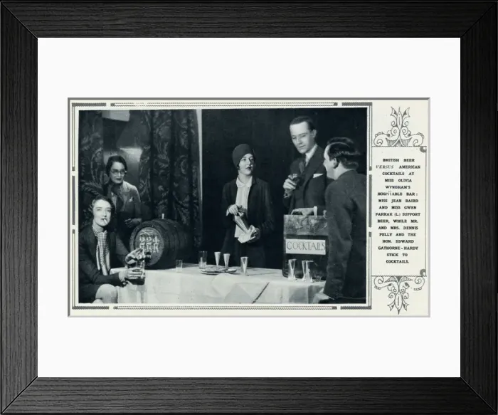 Framed Print : British beer versus American cocktails, 1929