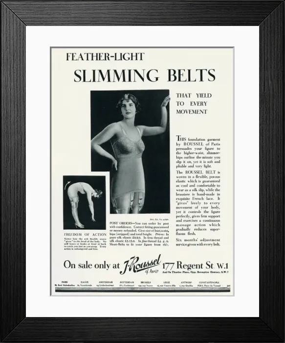 Framed Print : Advert for J. Roussel womens underwear 1930 Framed Print : Advert for J. Roussel womens underwear 1930