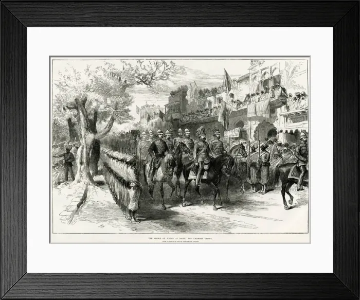 Framed Print : Prince of Wales at Delhi: the Chandry Chowk, 1876 Framed Print : Prince of Wales at Delhi: the Chandry Chowk, 1876