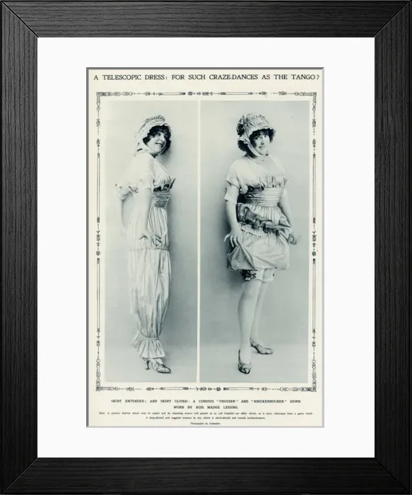 Framed Print : Telescopic dress for the tango 1914 Framed Print : Telescopic dress for the tango 1914