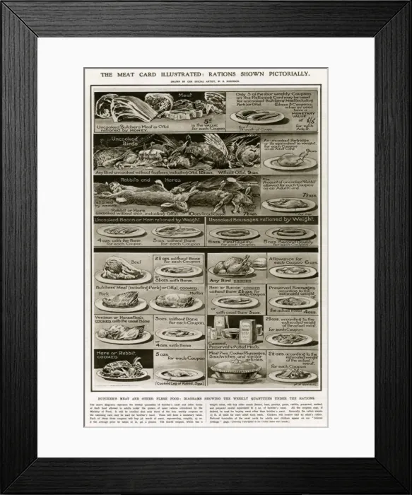 Framed Print : British Food Rationing, First World War, 1918 Framed Print : British Food Rationing, First World War, 1918