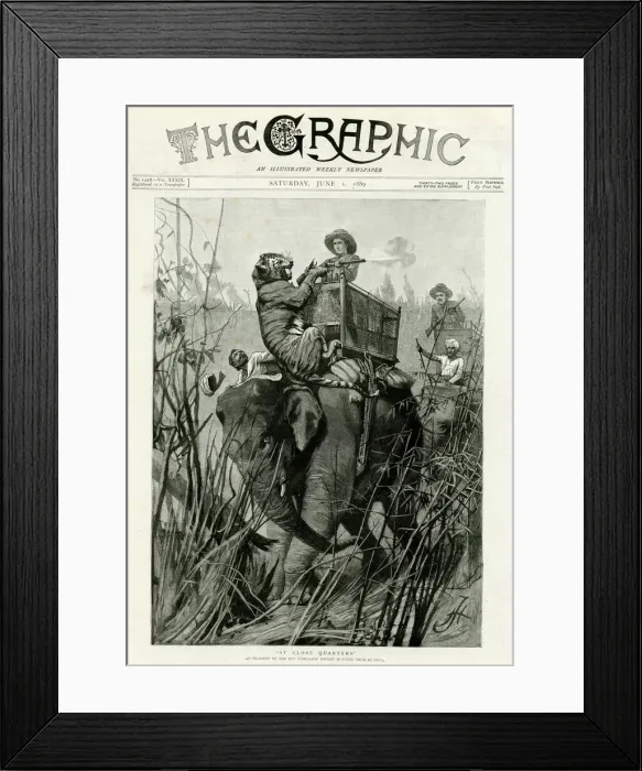 Framed Print : Close quarters with a tiger 1889 Framed Print : Close quarters with a tiger 1889