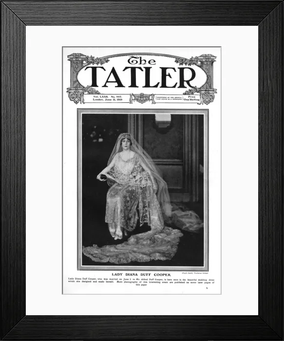 Framed Print : Tatler cover - Lady Diana Manners on her wedding day