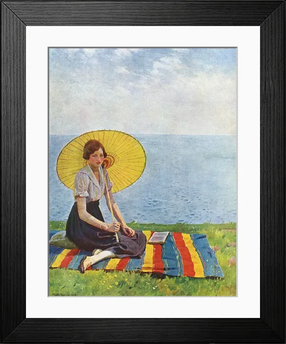 Framed Print : On the Cliff by Harold Harvey Framed Print : On the Cliff by Harold Harvey