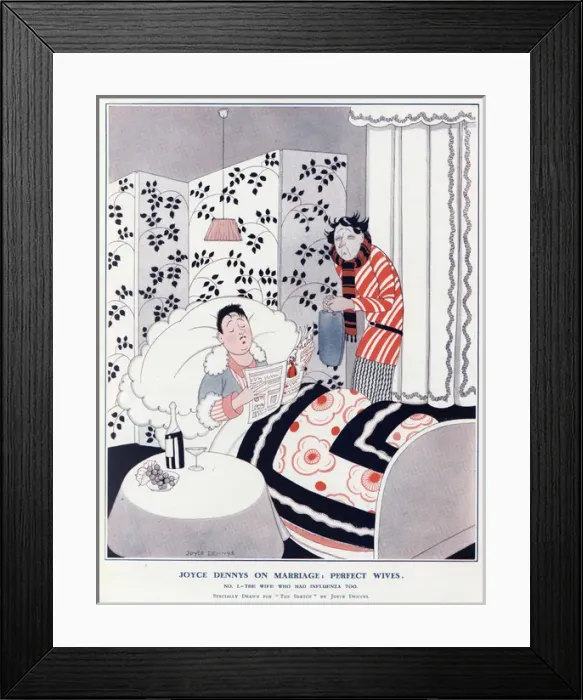 Framed Print : Perfect Wives by Joyce Dennys The wife who had influenza too