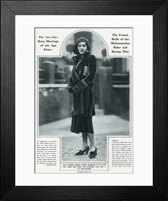 Framed Print : Andree Carron, Begum Aga Khan Framed Print : Andree Carron, Begum Aga Khan