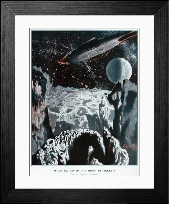Framed Print : When we go to the moon by rocket - 1929 vision of space