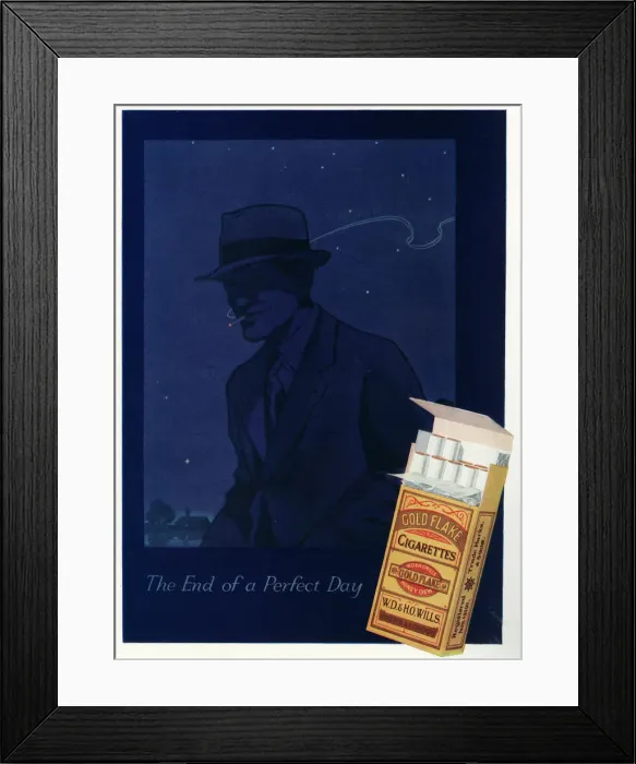 Framed Print : Gold Flake cigarettes advertisement Framed Print : Gold Flake cigarettes advertisement