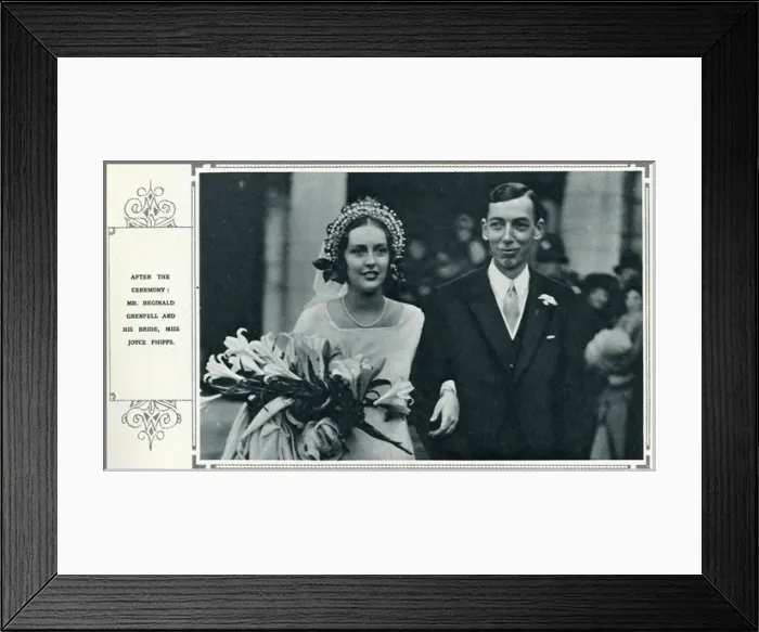 Framed Print : Joyce Phipps marries Reginald Grenfell Framed Print : Joyce Phipps marries Reginald Grenfell