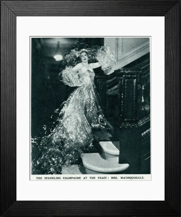 Framed Print : Mrs McCorquodale (Barbara Cartland) dressed as champagne Framed Print : Mrs McCorquodale (Barbara Cartland) dressed as champagne