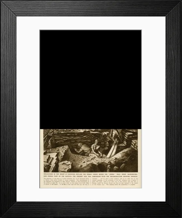 Framed Print : Leicesters Roman remains excavated, 1936