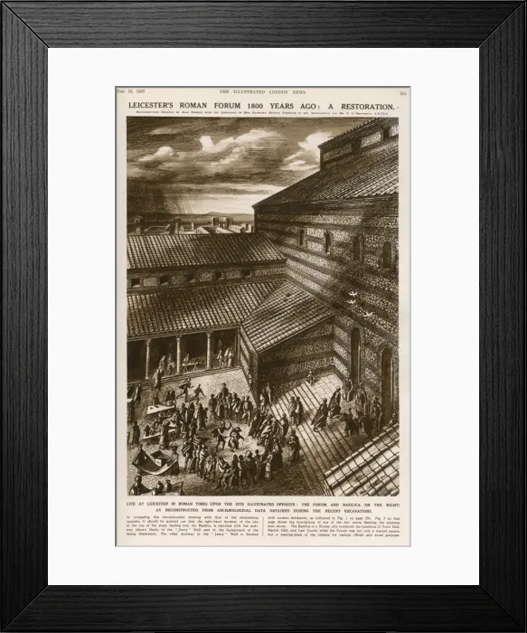 Framed Print : Leicesters Roman forum reconstructed