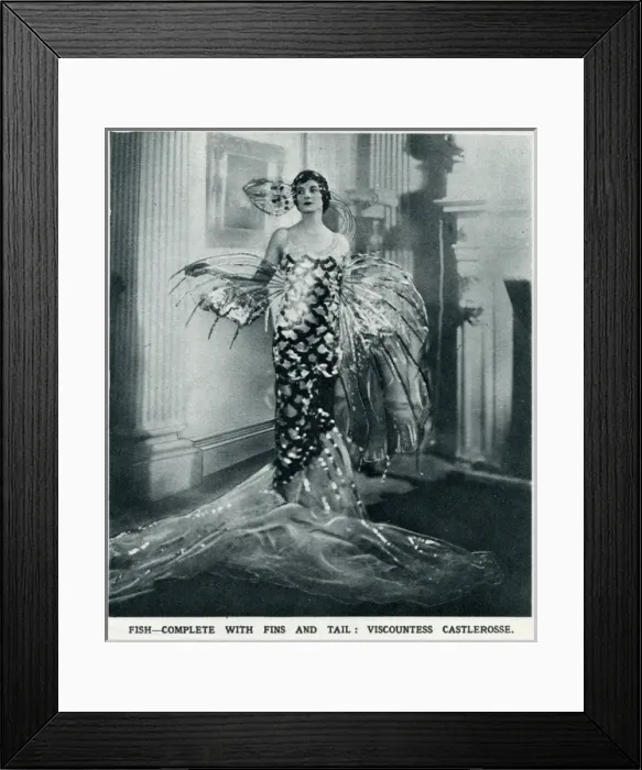 Framed Print : Viscountess Castlerosse dressed as a fish course