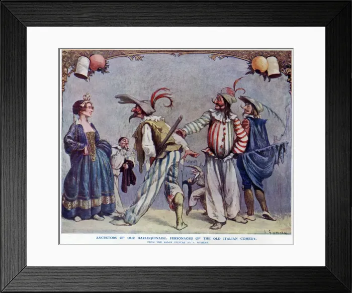 Framed Print : Commedia delle arte - Harlequinade Framed Print : Commedia delle arte - Harlequinade