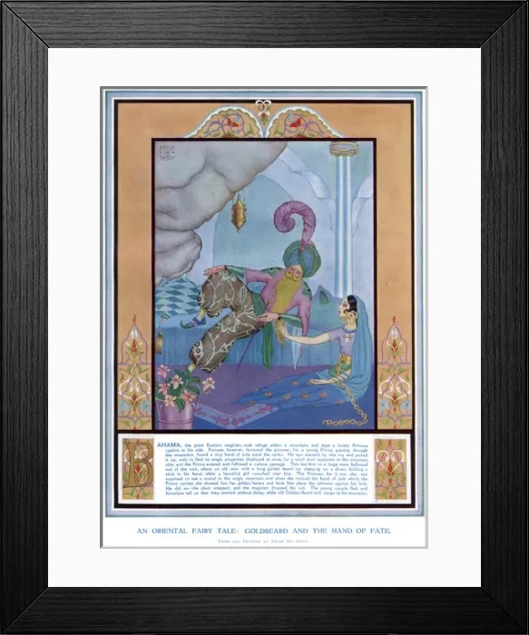 Framed Print : An Oriental Fairy Tale - Goldbeard & the Hand of Fate Framed Print : An Oriental Fairy Tale - Goldbeard & the Hand of Fate