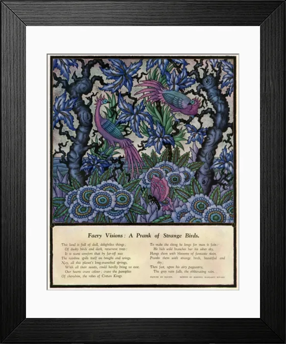 Framed Print : Faery Visions - a Prank of Strange Birds Framed Print : Faery Visions - a Prank of Strange Birds