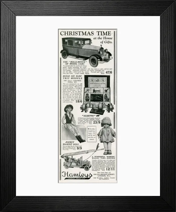 Framed Print : Advert for Hamleys Christmas toys 1929 Framed Print : Advert for Hamleys Christmas toys 1929