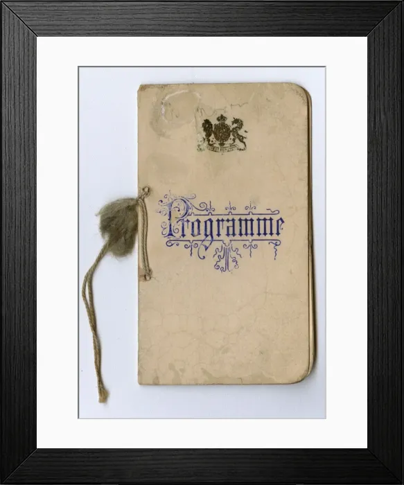 Framed Print : Dance card - programme Framed Print : Dance card - programme
