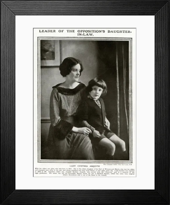 Framed Print : Lady Cynthia Asquith with her son John Framed Print : Lady Cynthia Asquith with her son John