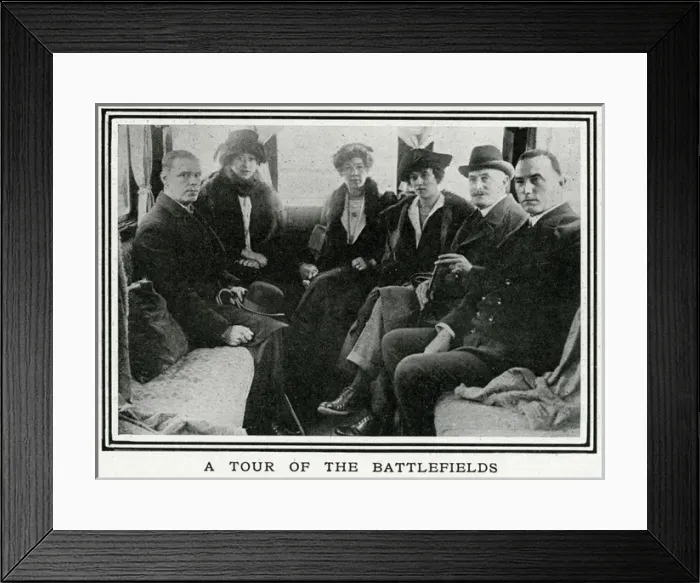 Framed Print : Group visiting the battlefields in a motor caravan, 1920 Framed Print : Group visiting the battlefields in a motor caravan, 1920