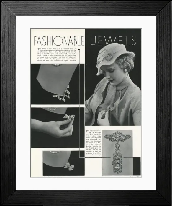 Framed Print : Fashionable jewels 1933 Framed Print : Fashionable jewels 1933